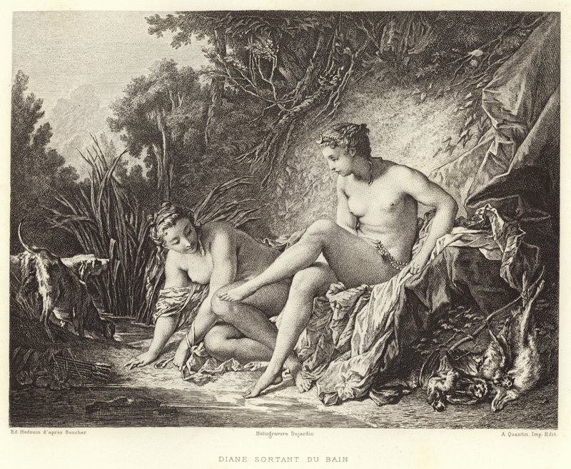 Diane Leaving the Bath (gravura) de Francois (after) Boucher