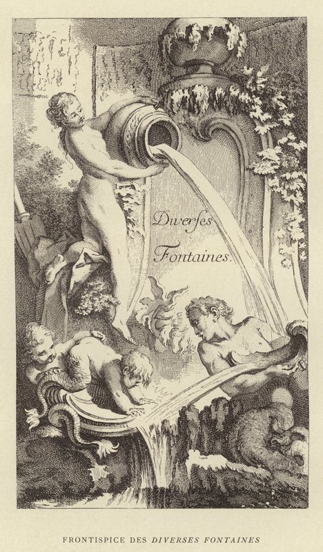 Frontispício para as Várias Fontes (gravura) de Francois (after) Boucher