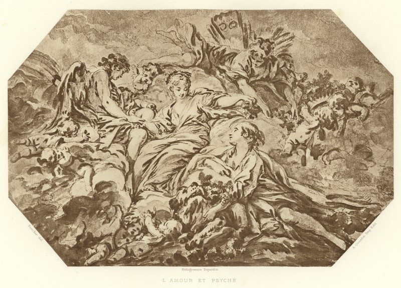 Amor e Psique (gravura) de Francois (after) Boucher