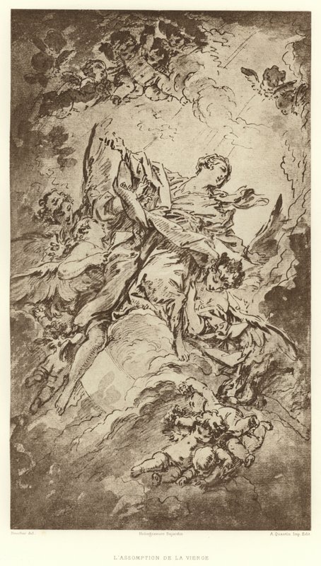 A Assunção da Virgem (gravura) de Francois (after) Boucher