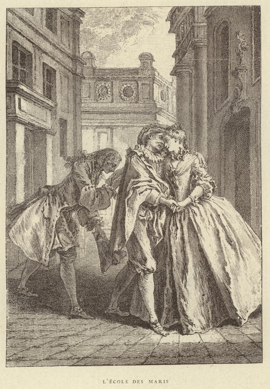 A Escola para Maridos (gravura) de Francois (after) Boucher