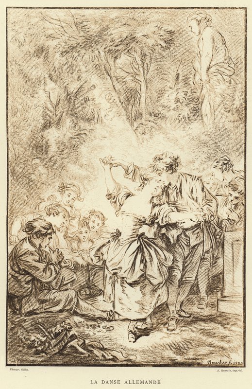 A Dança Alemã (gravura) de Francois (after) Boucher