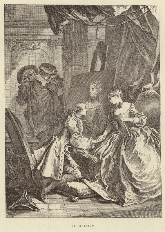 O Siciliano (gravura) de Francois (after) Boucher