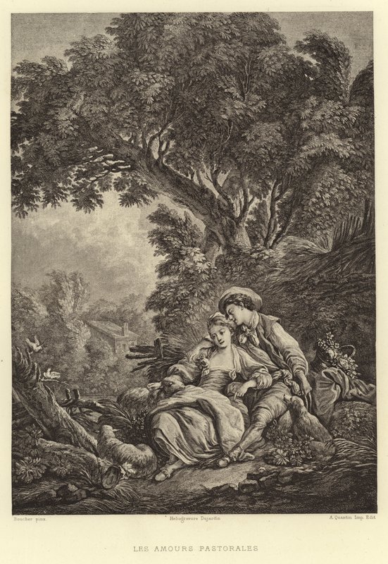 Les Amours Pastorales (gravura) de Francois (after) Boucher