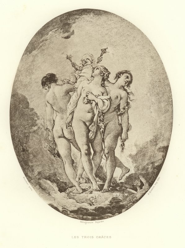 As Três Graças (gravura) de Francois (after) Boucher