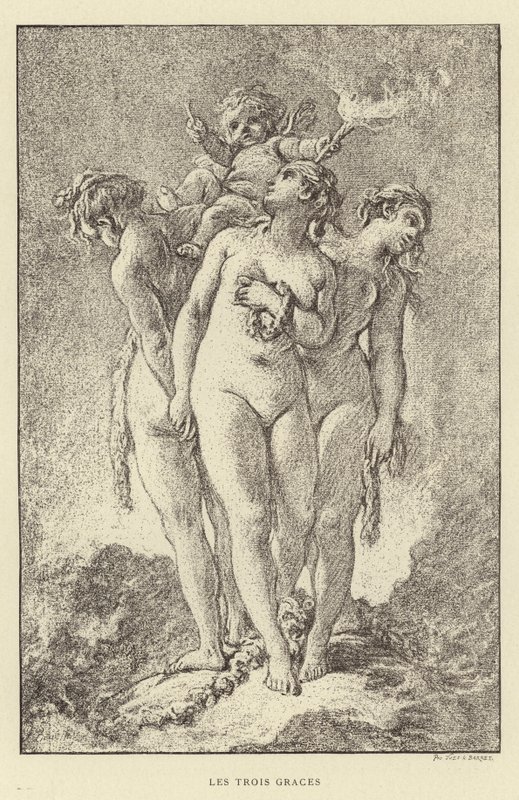 As Três Graças (gravura) de Francois (after) Boucher