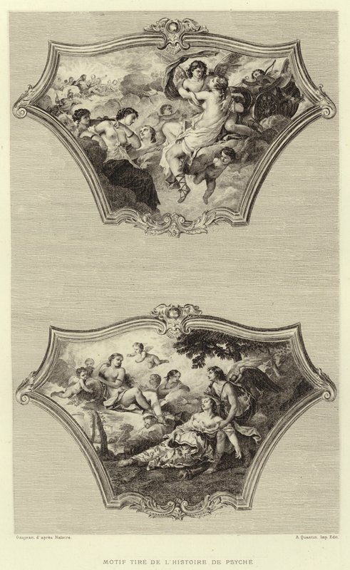 Motivo da história da Psique (gravura) de Francois (after) Boucher