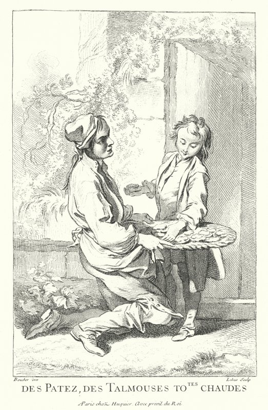 Vendedor de pastelaria (gravação) de Francois (after) Boucher