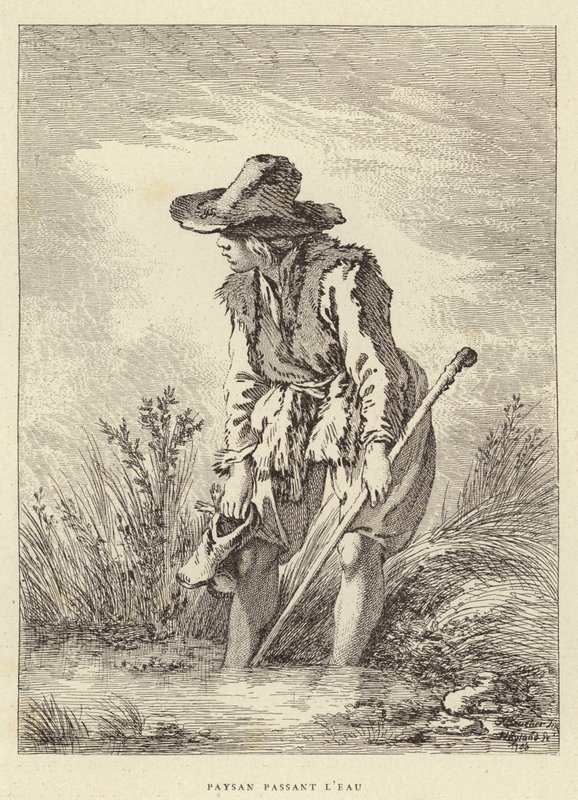 Água de Passagem Camponesa (gravação) de Francois (after) Boucher