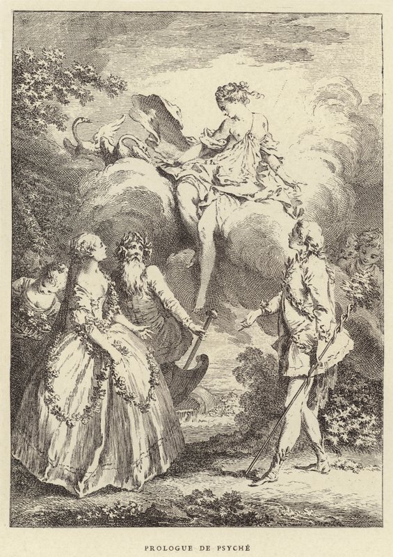 Prologue of Psyche (gravura) de Francois (after) Boucher