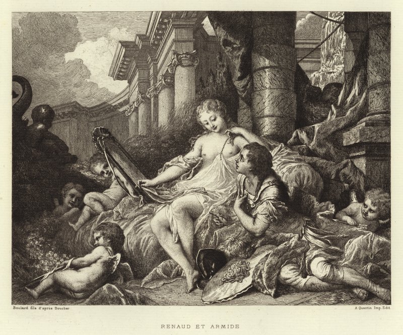 Renaud e Armide (gravura) de Francois (after) Boucher