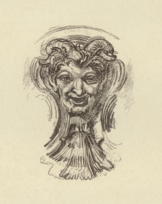Rosto sorridente (gravação) de Francois (after) Boucher