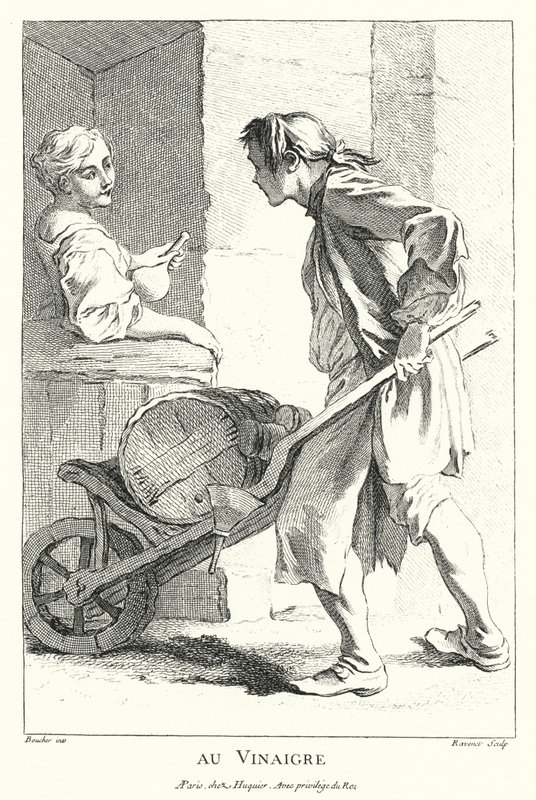 Vendedor de vinagre (gravura) de Francois (after) Boucher