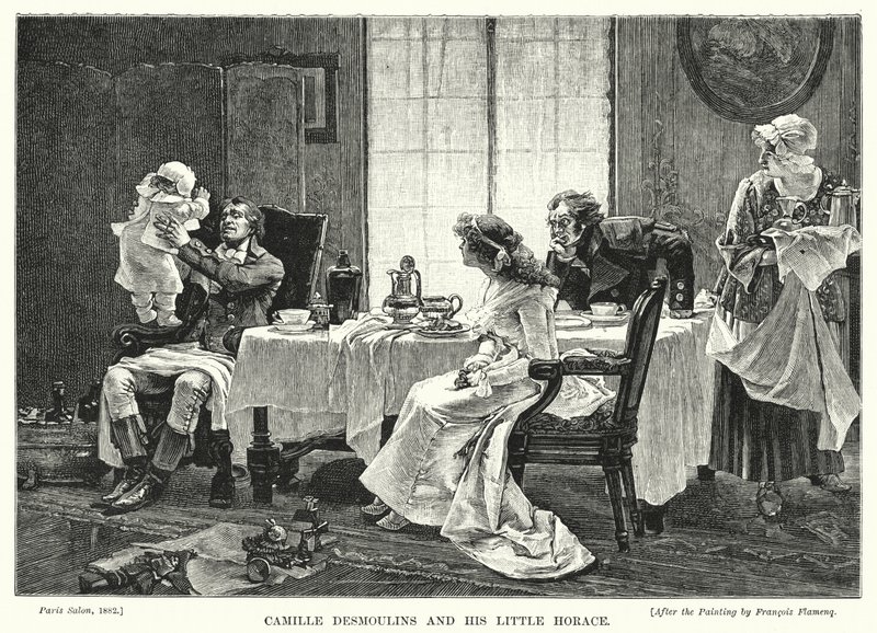 Camille Desmoulins e seu pequeno Horace de Francois Flameng