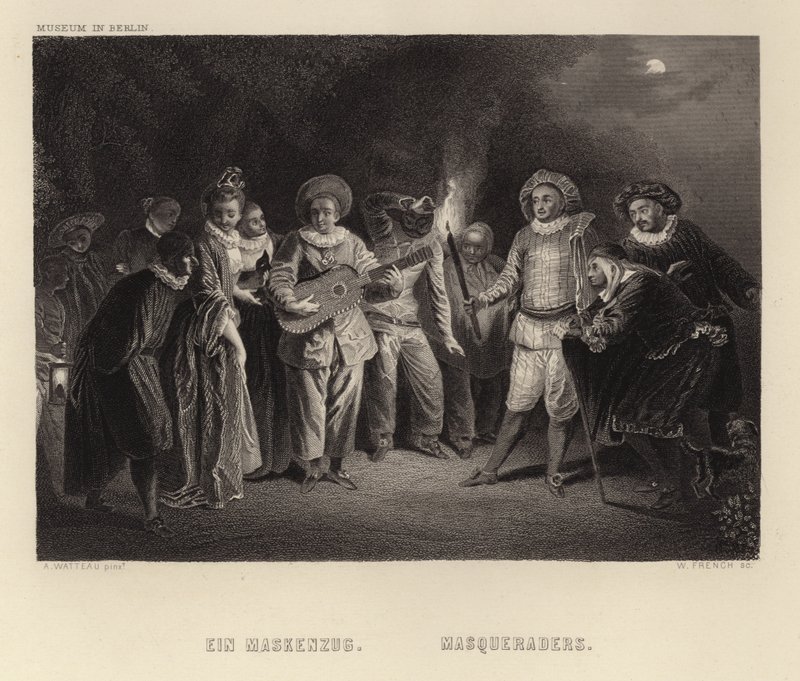 Masqueraders de Francois Louis Joseph Watteau
