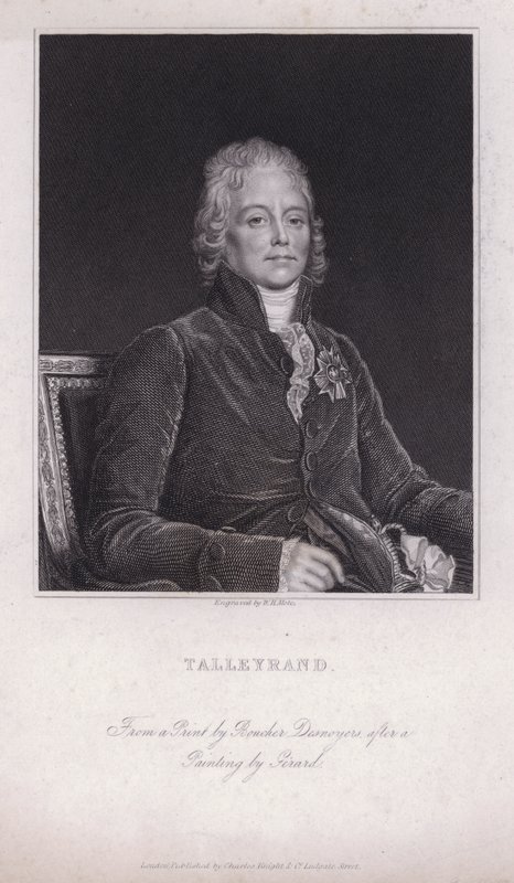 Charles Maurice de Talleyrand-Perigord, político e diplomata francês (gravura) de Francois Pascal Simon (after) Gerard