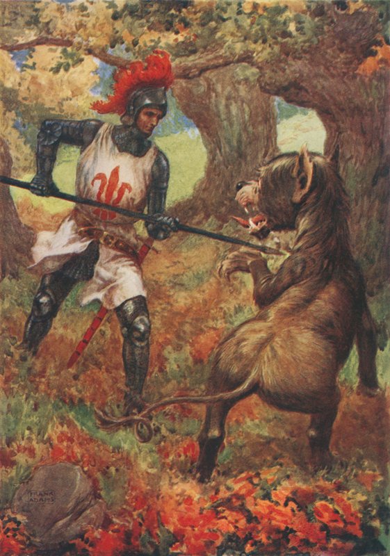 Sir Calidore e a Besta Aberta, de The Faerie Queene de Edmund Spenser de Frank Adams