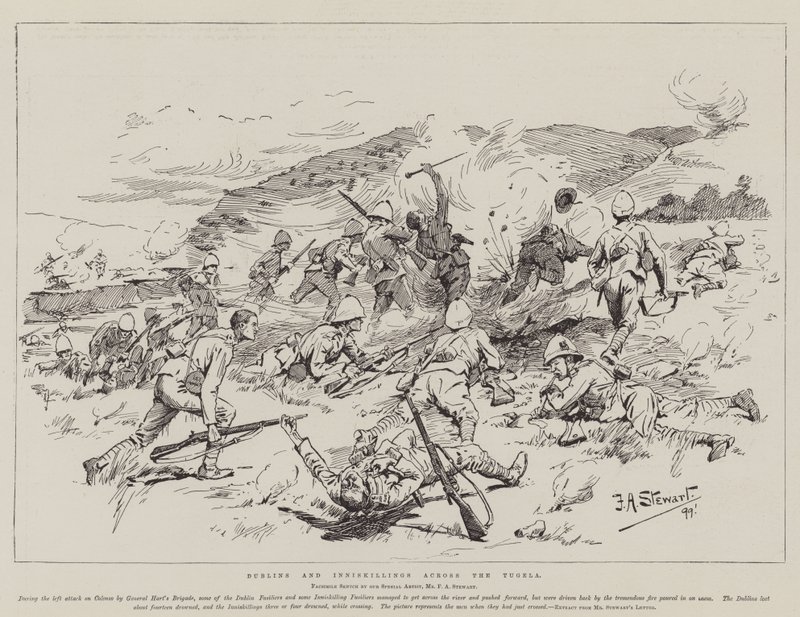 Dublins e Inniskillings em todo o Tugela de Frank Algenon Stewart