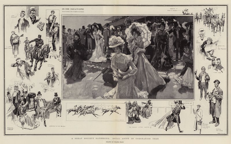Uma grande reunião da sociedade, Royal Ascot no ano da coroação de Frank Craig