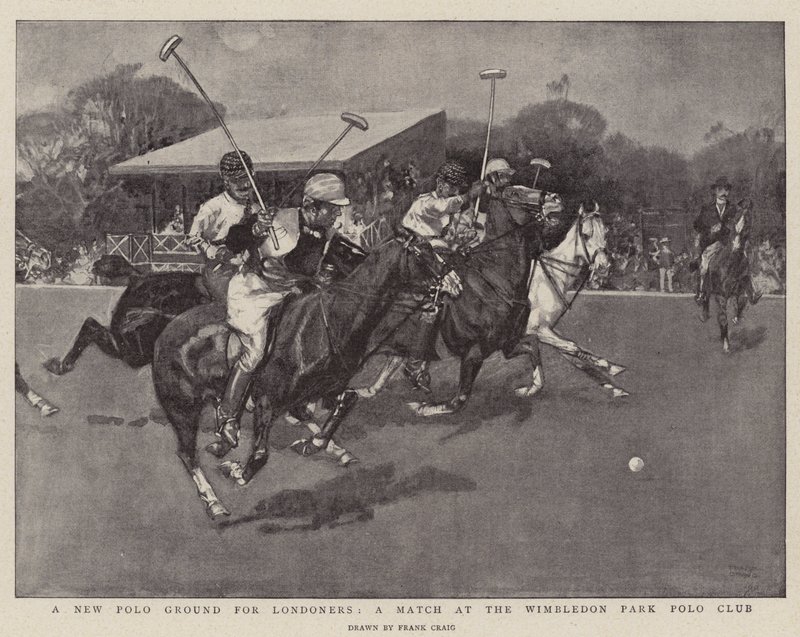 Um novo pólo para os londrinos, uma partida no Wimbledon Park Polo Club de Frank Craig