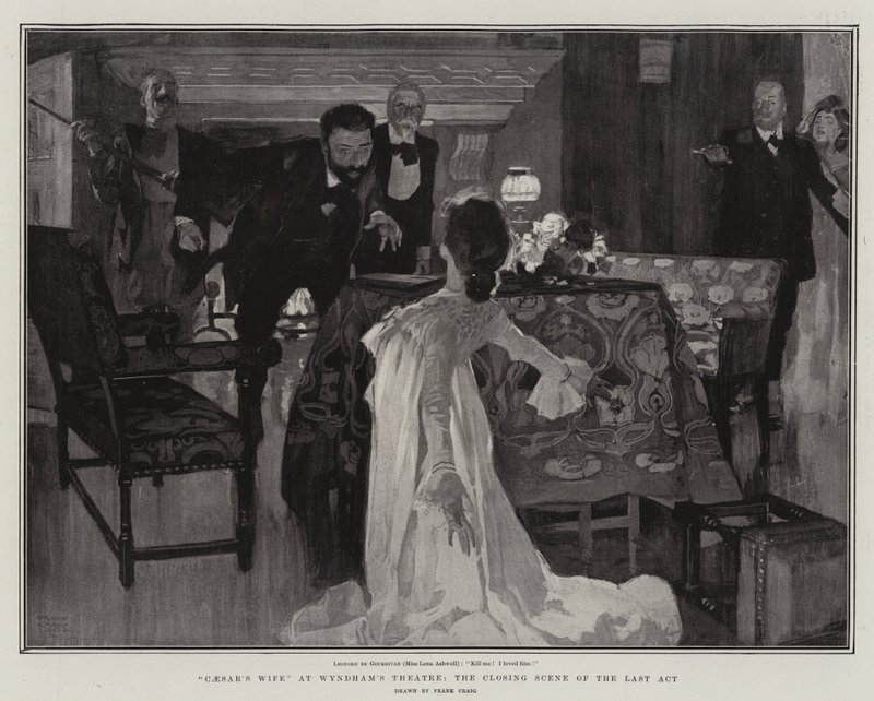Esposa de Caesar no teatro do Wyndham, a cena de encerramento do último ato de Frank Craig