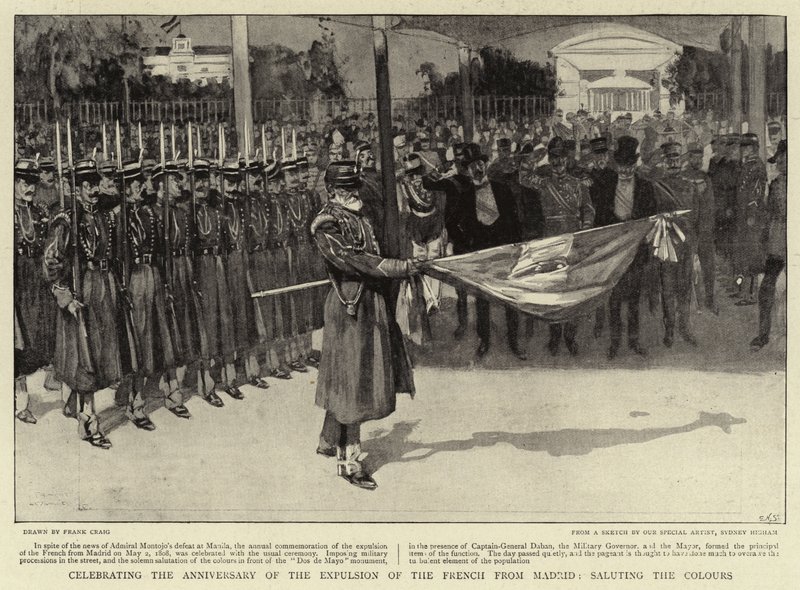 Comemorando o aniversário da expulsão dos franceses de Madri, saudando as cores de Frank Craig