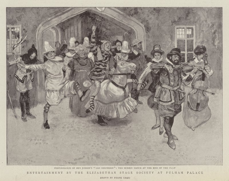 Entretenimento da Elizabethan Stage Society no Fulham Palace de Frank Craig