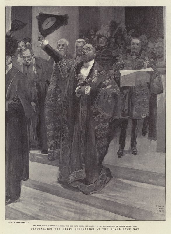 Proclamando a Coroação do Rei no Royal Exchange de Frank Craig