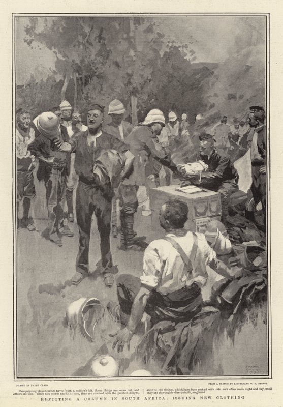 Remontando uma coluna na África do Sul, emitindo novas roupas de Frank Craig