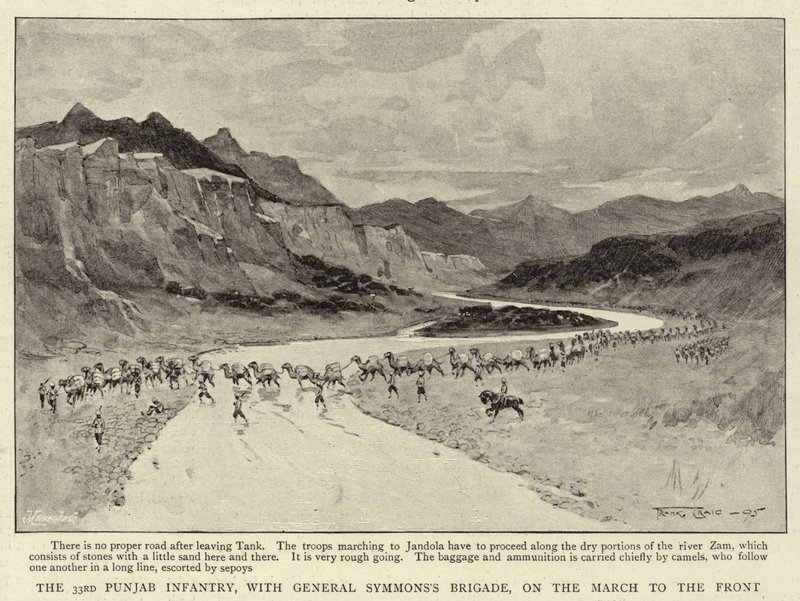 A 33a Infantaria de Punjab, com a Brigada General Symmons, na Marcha para a Frente de Frank Craig