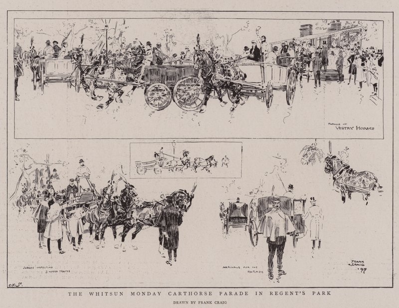 O desfile de Carthorse Whitsun segunda-feira em Regent&39;s Park de Frank Craig