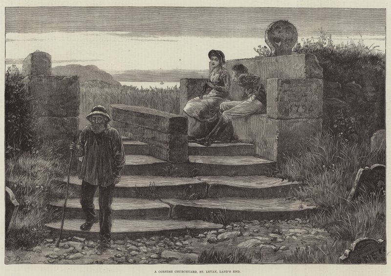Um cemitério da Cornualha, St Levan, Land&39;s End de Frank Dadd