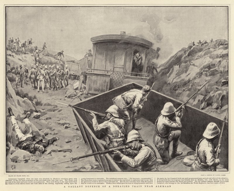 Uma defesa galante de um trem descarrilado perto de Alkmaan de Frank Dadd