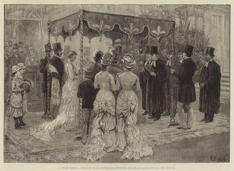 Um casamento judaico, casamento de Mr Leopold de Rothschild e Mademoiselle Marie Perugia de Frank Dadd