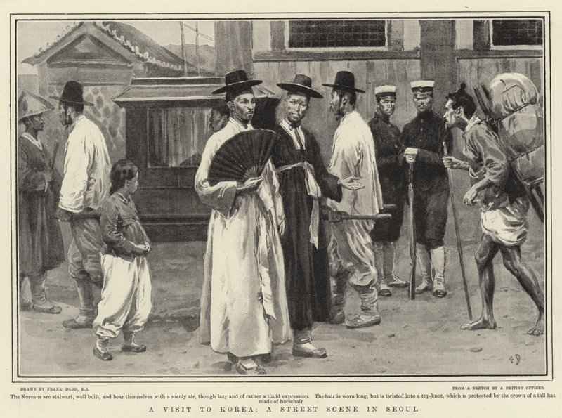 Uma visita à Coreia, uma cena de rua em Seul de Frank Dadd