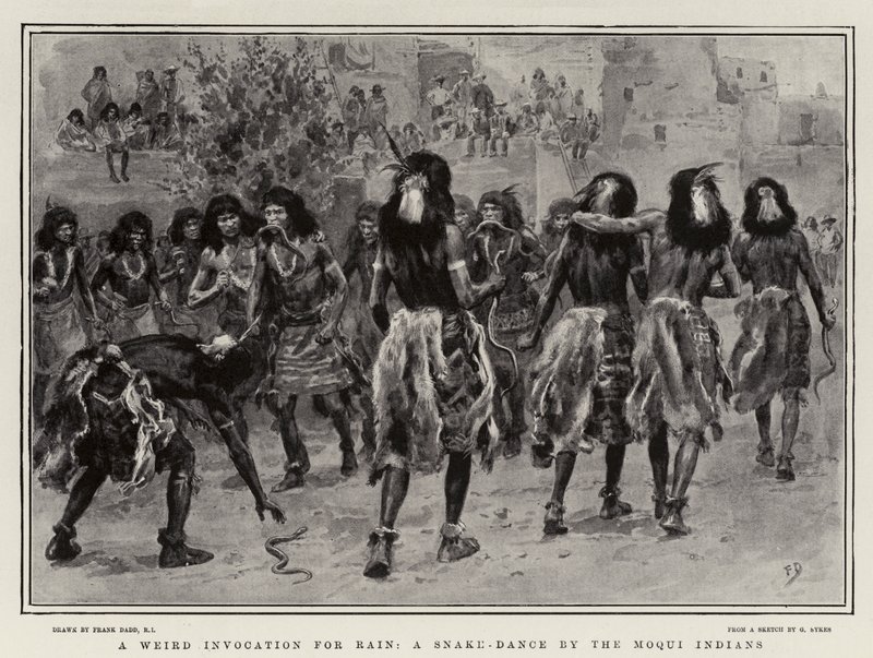 Uma invocação estranha para a chuva, uma dança de cobra pelos índios moqui de Frank Dadd