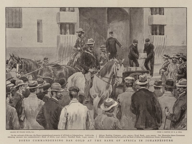 Boers comandando Bar Gold no Banco da África em Joanesburgo de Frank Dadd