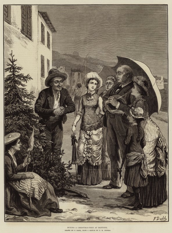 Comprando uma árvore de Natal em Mentone de Frank Dadd