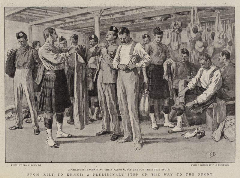 De Kilt a Khaki, um passo preliminar no caminho para a frente de Frank Dadd