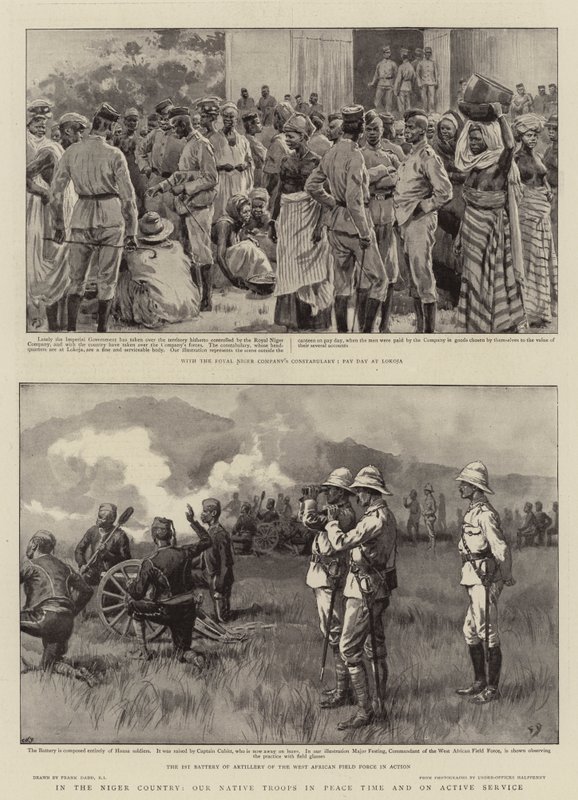 No País do Níger, as nossas tropas nativas em tempo de paz e no serviço ativo de Frank Dadd