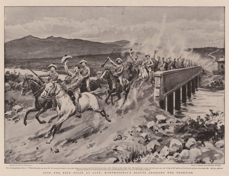 Finalmente no estado livre, os batedores de Montmorency cruzando a fronteira de Frank Dadd