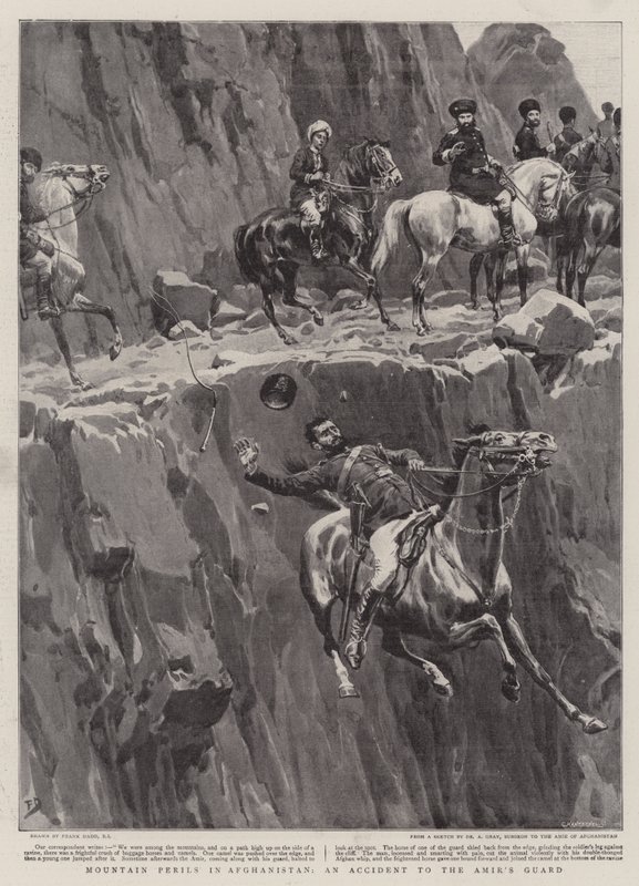 Os perigos da montanha no Afeganistão, um acidente com a guarda do emir de Frank Dadd