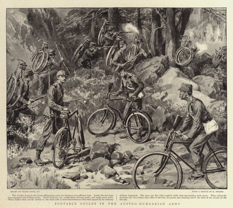 Ciclos portáteis no exército austro-húngaro de Frank Dadd