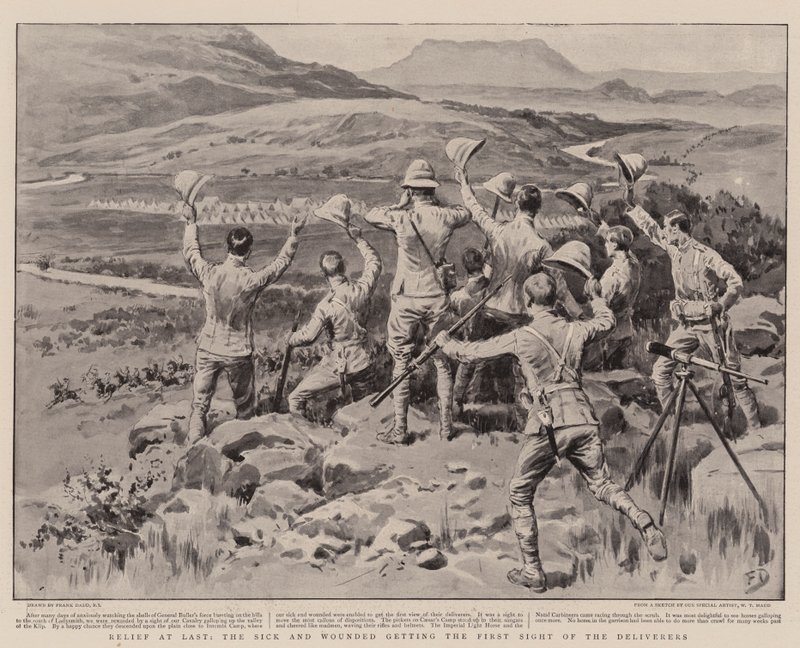 Alívio, finalmente, os doentes e feridos recebendo a primeira visão dos libertadores de Frank Dadd