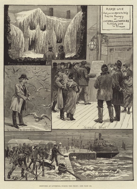 Esboços em Liverpool durante o Frost de Frank Dadd