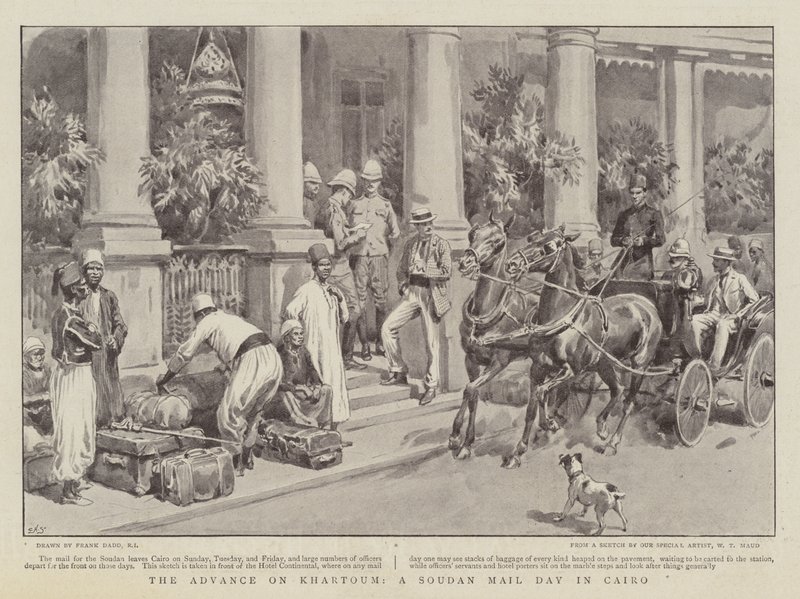 O avanço em Cartum, um dia do correio do Sudão no Cairo de Frank Dadd