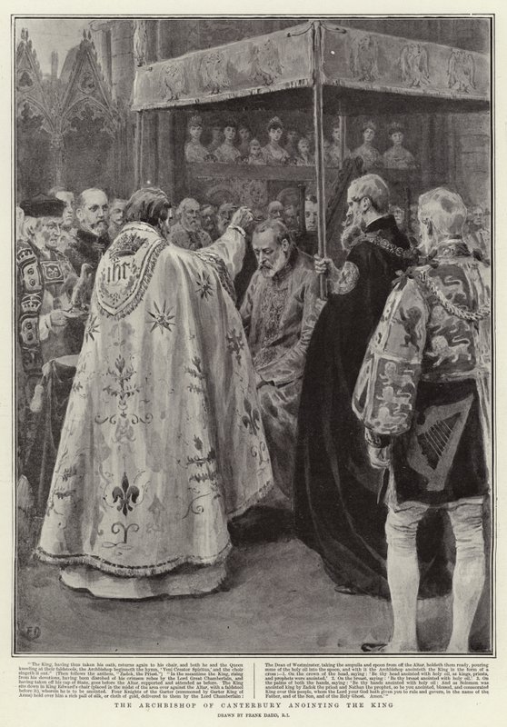 O Arcebispo de Canterbury ungindo o rei de Frank Dadd