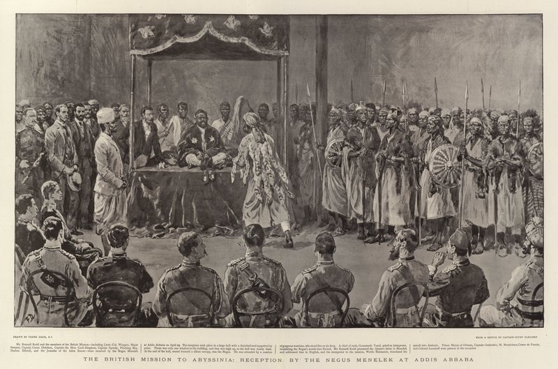 A Missão Britânica à Abissínia, Recepção do Negus Menelek em Addis Abbaba de Frank Dadd