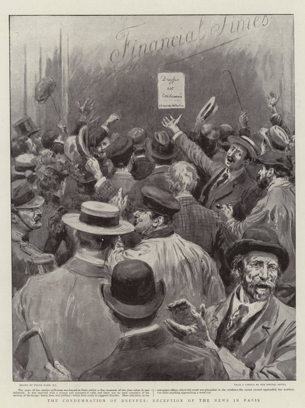 A condenação de Dreyfus, recepção da notícia em Paris de Frank Dadd