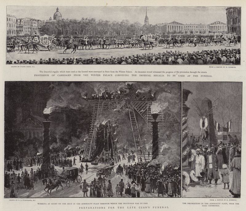 O funeral do czar em São Petersburgo de Frank Dadd